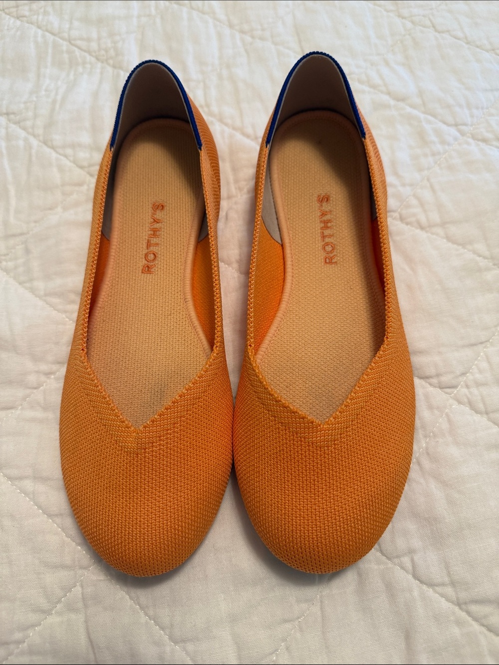 Rothy's Women's Bright Orange V-Top Knit Flats